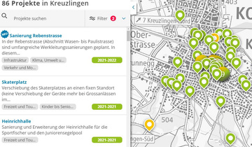Projekt&uuml;bersicht, Projektkarte mit Projektdetails