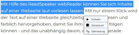 &Uuml;bersetzungsfunktion, ReadSpeaker