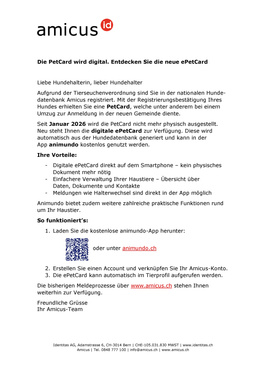 Die PetCard wird digital
