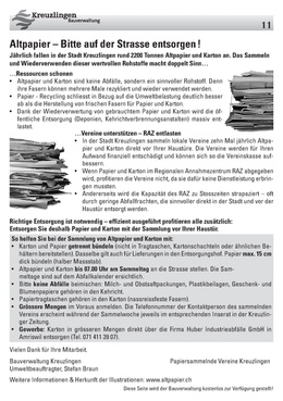 Bereitstellung f&uuml;r die Papier- und Kartonsammlung