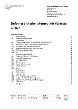 Einfaches Sicherheitskonzept &ndash; Vorlage